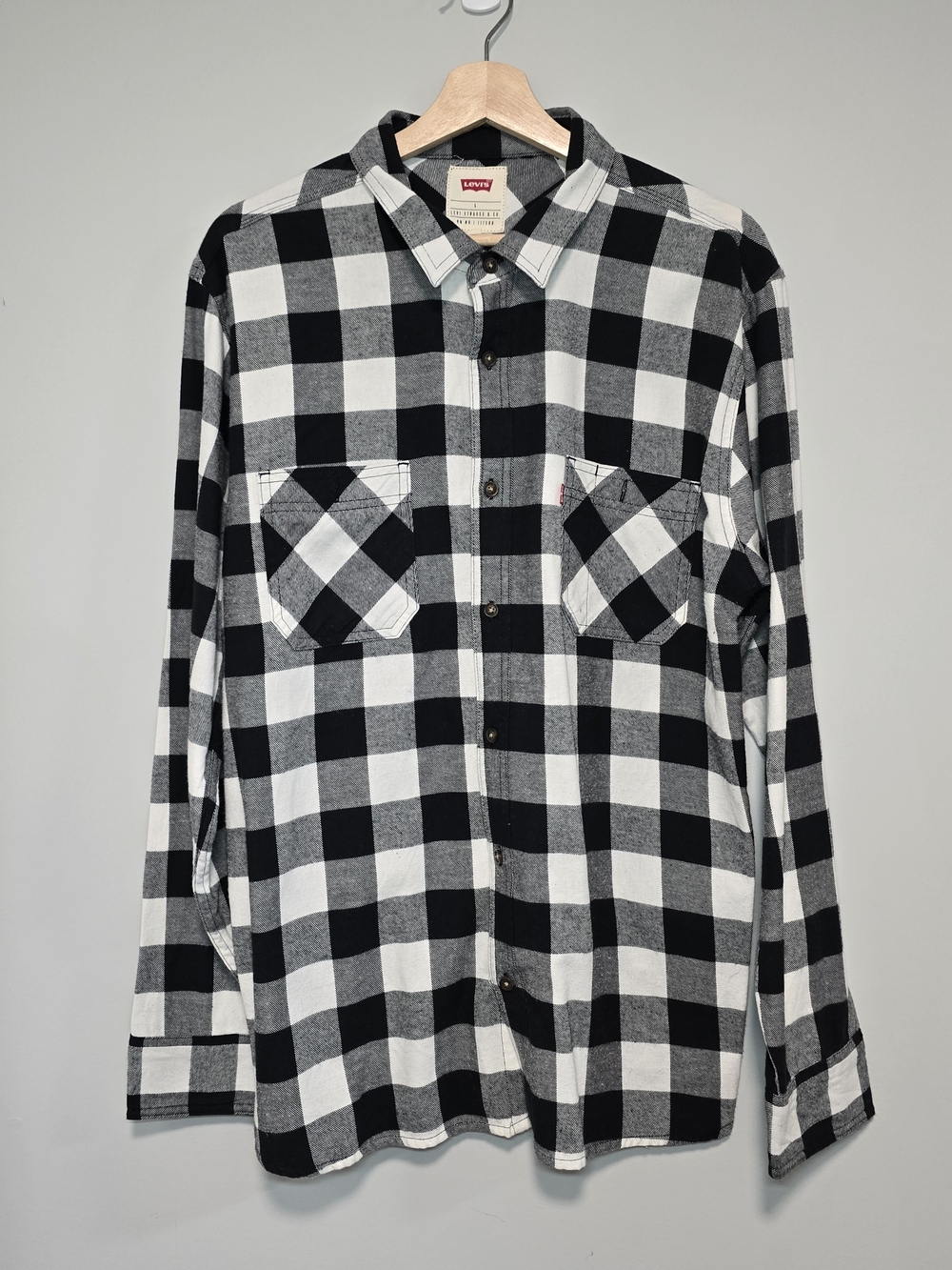 Levi's Black & White Plaid Button-Front Shirt